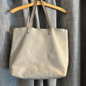 Madewell MWL Gray Leather Tote (Large)